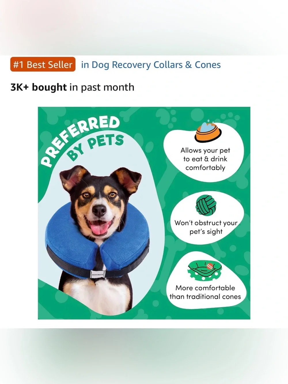 Blue Plush Donut Recovery Collar for Dogs - Comfortable Soft Support